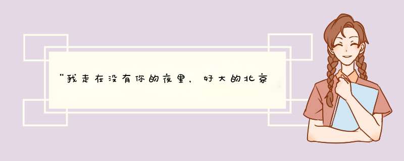 “我走在没有你的夜里，好大的北京，我哭都没有了声音。”是那首歌里面的歌词？歌名叫什么？,第1张