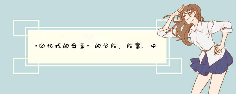 《回忆我的母亲》的分段、段意，中心、主要内容？,第1张