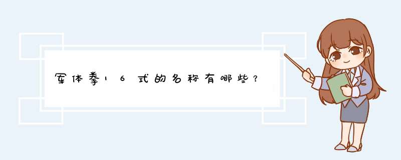 军体拳16式的名称有哪些？,第1张