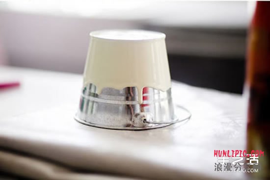 迷你铁桶制作花瓶 DIY美丽装饰插花的教程 -  www.shouyihuo.com